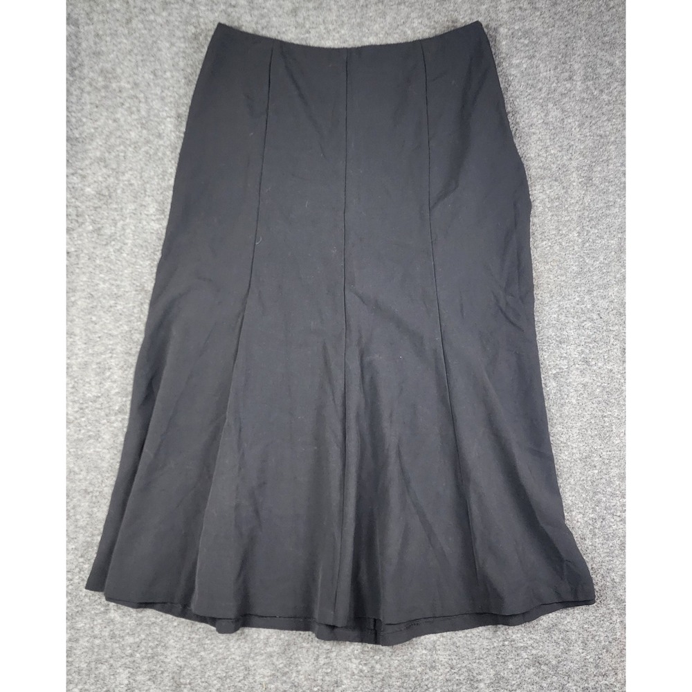 East 5th Midi Skirt Women Size 14 Black Paneled A-Line Career Essentials